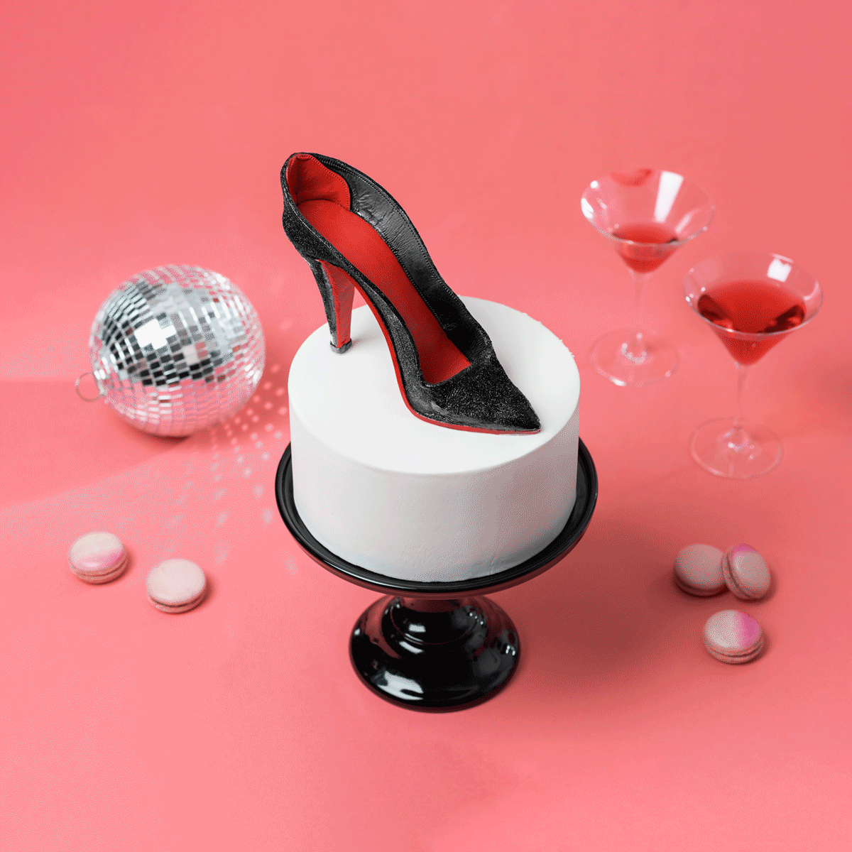 high heel on cake