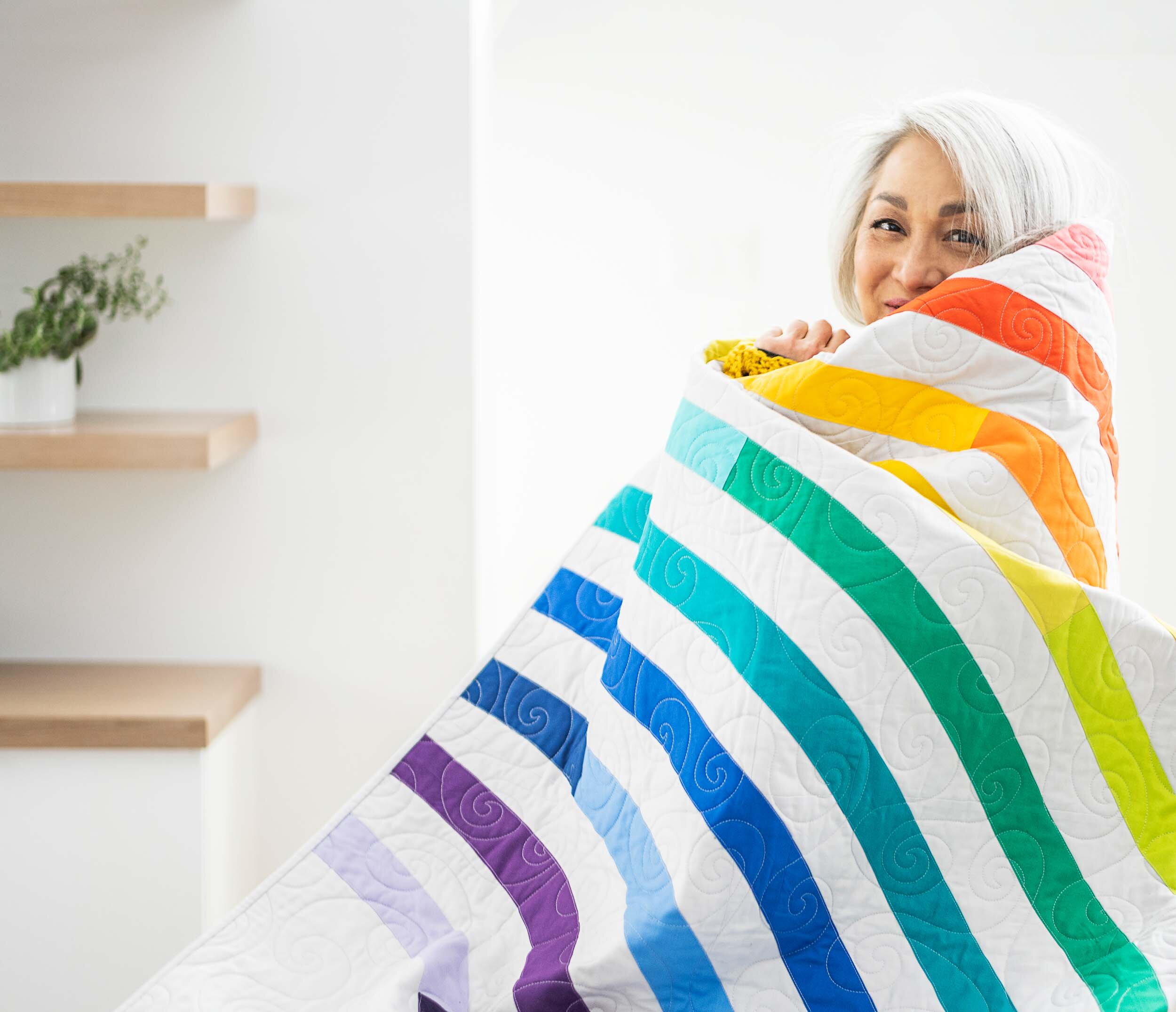 rainbow striped blanket